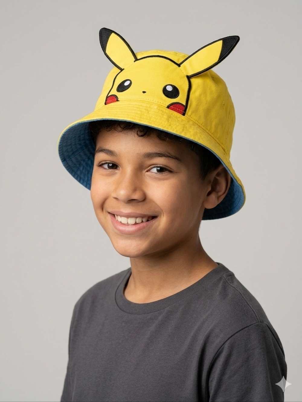 Pokémon Pikachu Youth 100% Cotton Bucket Hat with 3D Ears - One Size